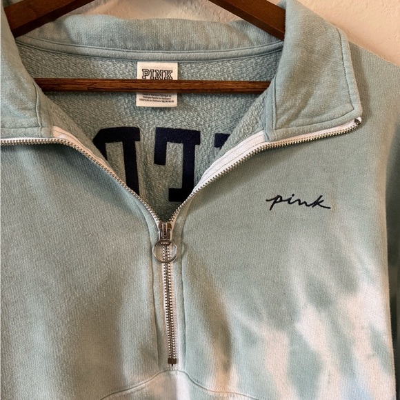 PINK Victoria's Secret Women's Varsity Half Zip Pullover Sweater Tie-Dye - Picture 6 of 9